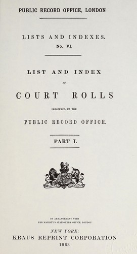 List and index of court rolls