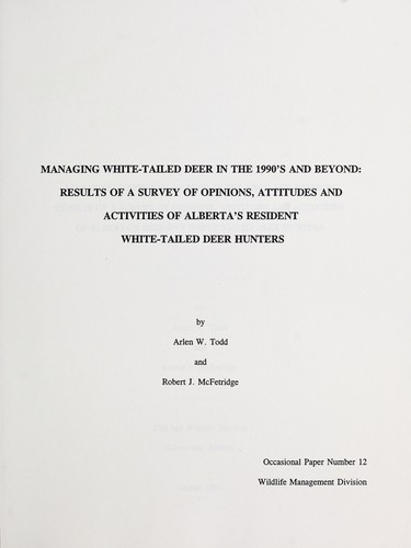 Managing white-tailed deer in the 1990's and beyond