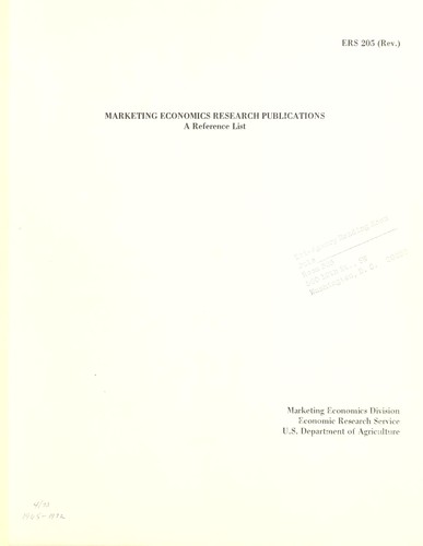Marketing economics research publications