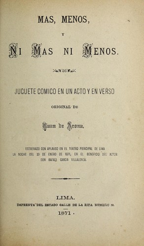Más, menos, y ni más ni menos