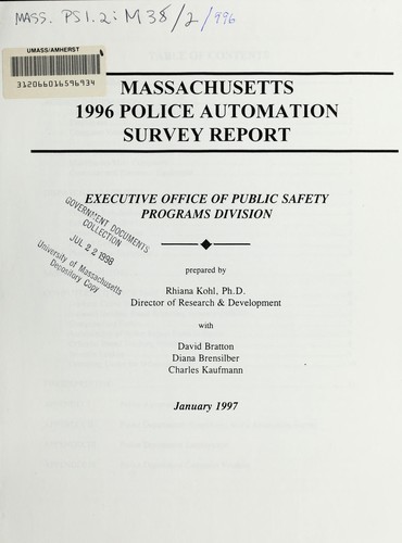 Massachusetts 1996 police automation survey report