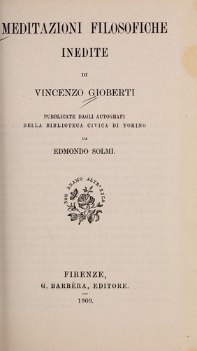 Meditazioni filosofiche inedite
