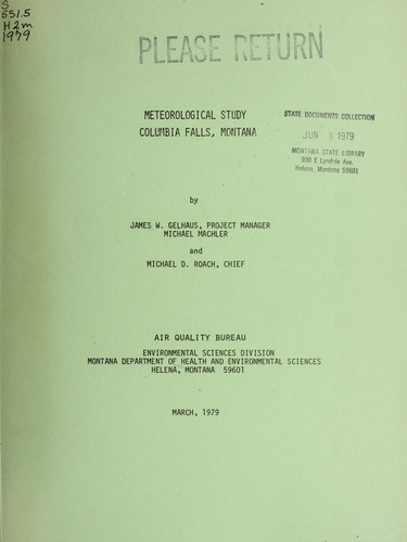 Meteorological study, Columbia Falls, Montana