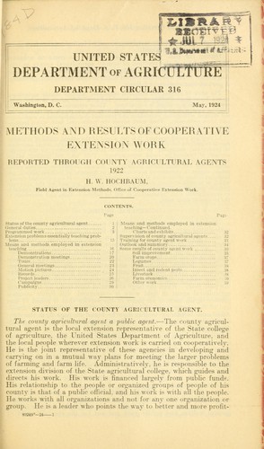 Methods and results of cooperative extension work