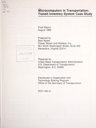 Microcomputers in transportation