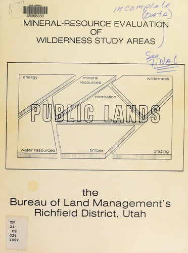 Mineral-resource evaluation of wilderness study areas administered by the Bureau of Land Management