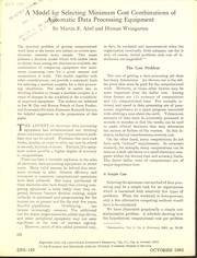 A model for selecting minimum cost combinations of automatic data processing equipment