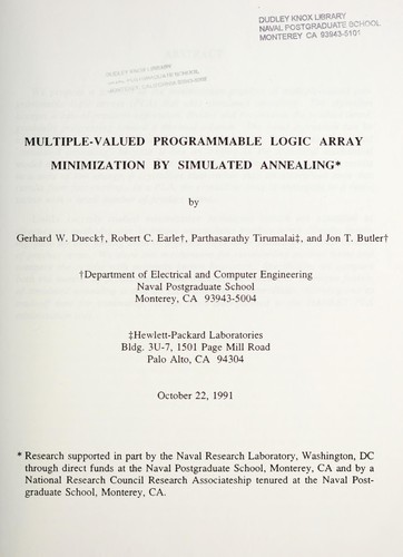 Multiple-valued programmable logic array minimization by simulated annealing