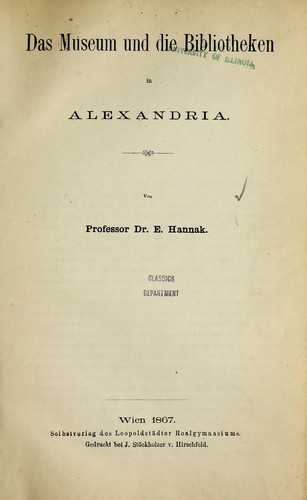 Das Museum und die Bibliotheken in Alexandria