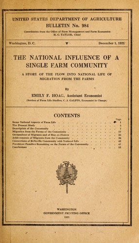 The national influence of a single farm community