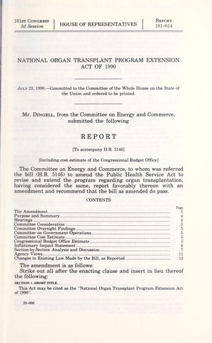 National Organ Transplant Program Extension Act of 1990