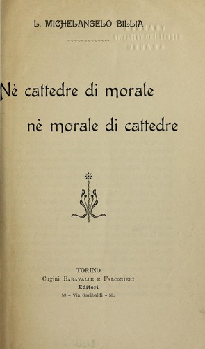 Nè cattedre di morale nè morale di cattedre