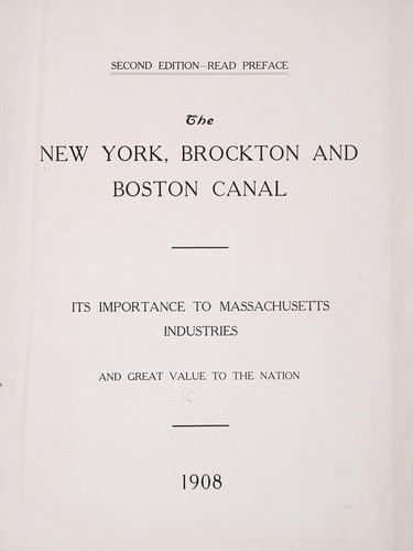 The New York, Brockton and Boston canal