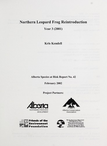 Northern leopard frog reintroduction, year 3 (2001)
