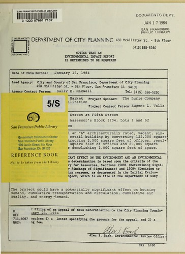 Notice that an environmental impact report is determined to be required