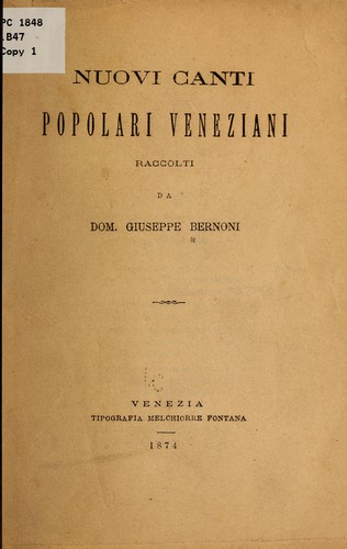 Nuovi canti popolari veneziani