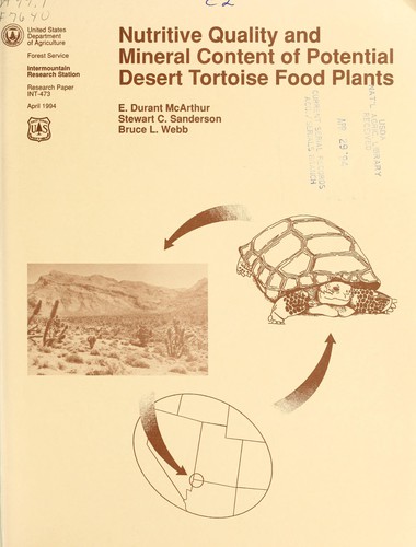 Nutritive quality and mineral content of potential desert tortoise food plants