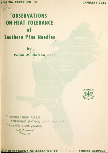 Observations on heat tolerance of southern pine needles