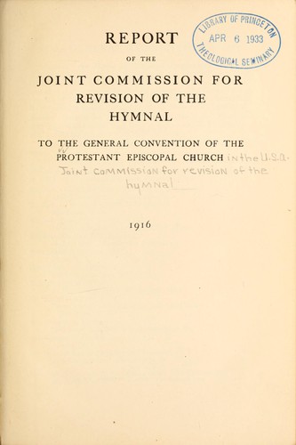 Report of the Joint Commission for Revision of the Hymnal