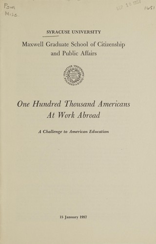 One hundred thousand Americans at work abroad