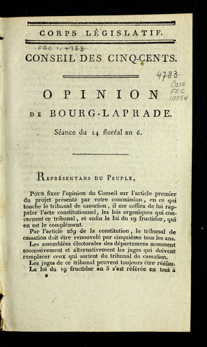 Opinion de Bourg-Laprade