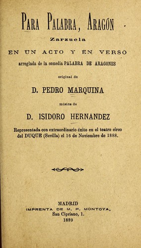 Para palabra, Aragón