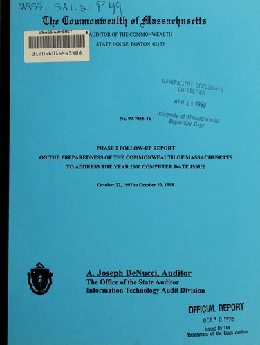 Phase 2 follow-up report on the preparedness of the Commonwealth of Massachusetts to address the year 2000 computer date issue