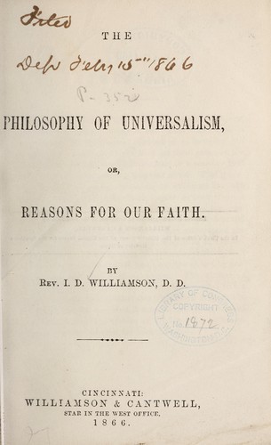 The philosophy of Universalism ...