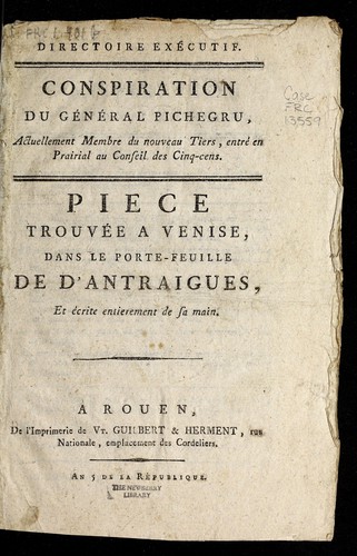 Pie  ce trouve e a   Venise, dans le porte-feuille de d'Antraigues, et e crite entie  rement de sa main