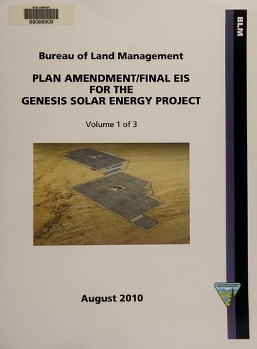 Plan amendment / final EIS for the Genesis Solar Energy Project