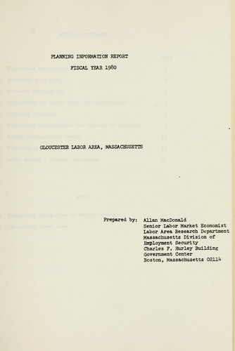 Planning information report, fiscal year 1980