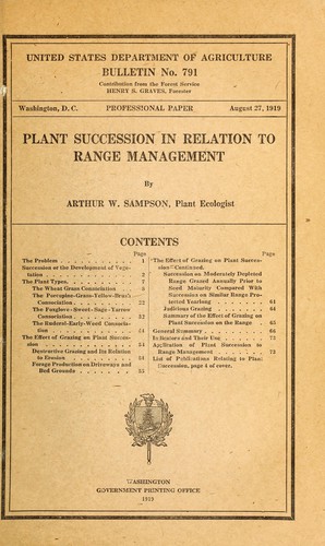 Plant succession in relation to range management