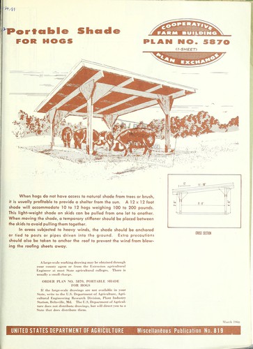 Portable shade for hogs
