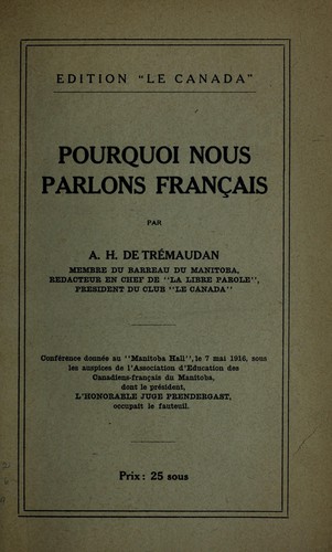 Pourquoi nous parlons Français
