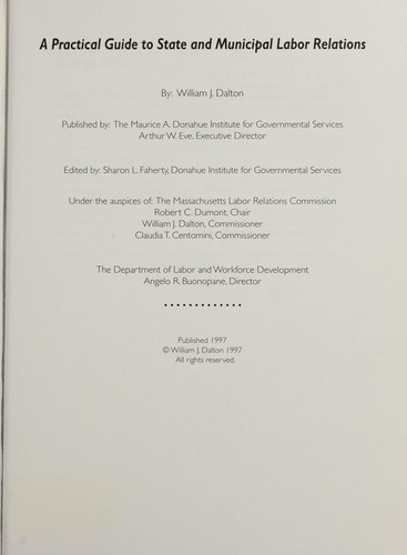A practical guide to state and municipal labor relations