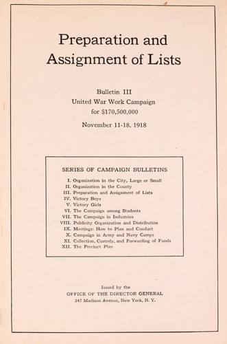 Preparation and assignment of lists