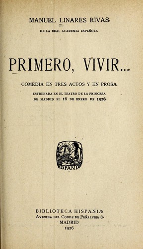 Primero, vivir ...