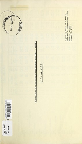 Principal statistics of specified manufacturing industries, Alberta, 1951 and 1952
