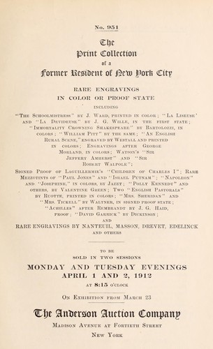 The print collection of a former resident of New York City