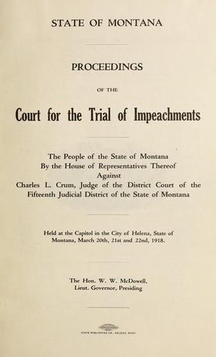 Proceedings of the court for the trial of impeachments