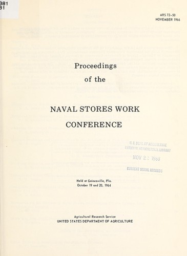 Proceedings of the Naval Stores Work Conference