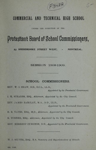 Prospectus for session 1908-1900