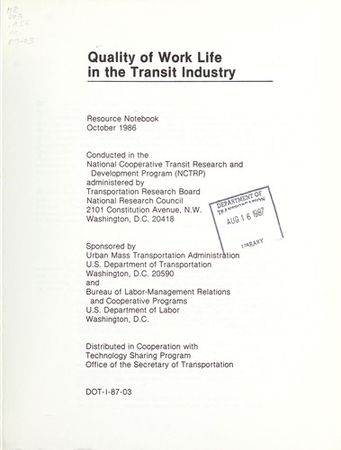 Quality of work life in the transit industry