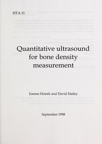 Quantitative ultrasound for bone density measurement