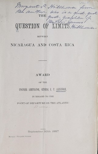 The Question of limits between Nicaragua and Costa Rica