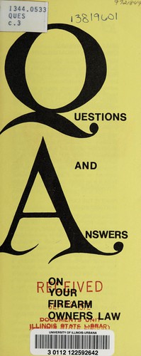Questions and answers on your firearm owners law