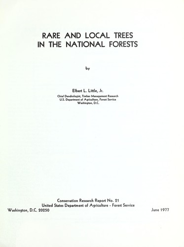 Rare and local trees in the national forests