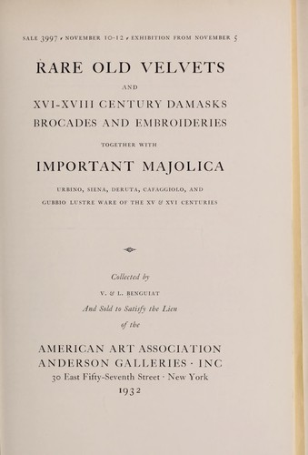 Rare old velvets; important majolica