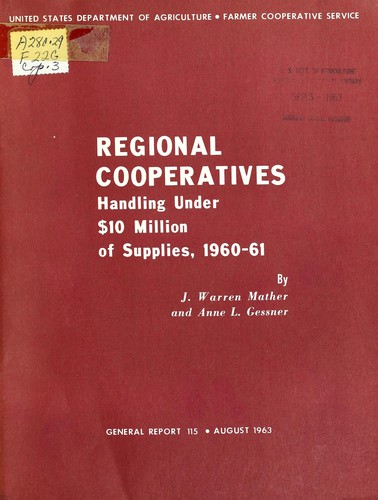 Regional cooperatives handling under $10 million of supplies, 1960-61