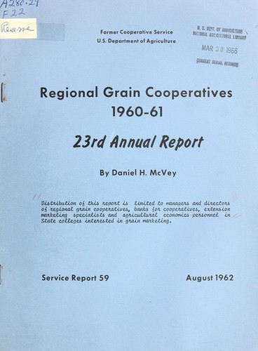 Regional grain cooperatives 1960-1961